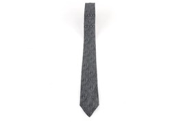 Vintage 50s 60s Mid Century Modern MCM Geometric Neck Tie Dress Tie Wedding Gray - £23.61 GBP