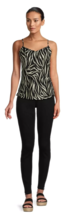 NWT Time and Tru Womens Satiny Cami Black Soot Zebra Top Tank Shirt Plus XXXL 22 - $14.85