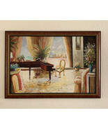 Signed Professionally Framed Music Room Original Oil Painting on Canvas ... - £171.94 GBP