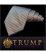 DONALD TRUMP Signature Collection 100% Silk Black Purple Striped Tie Nec... - $91.76