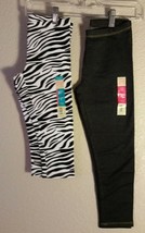 2 Pair of NEW Kids Girls Small 6 Jean Ankle Leggings &amp; Zebra capri length pants - £6.97 GBP