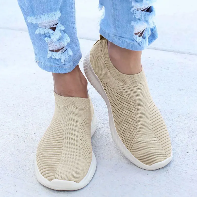 Ladies lightweight fashion sneakers 2022 autumn casual chaussures femme knitting sports thumb200