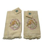 Vtg. Hand Guest Finger Tip Towel Holiday New with Tags Lot of 2 Cloth De... - $19.63