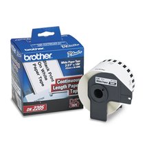 Brother DK2205 Continuous Paper Label Tape, 2-2/5-Inch x 100 ft Roll, White - $27.29