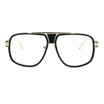 Mens Clear Lens Glasses Retro Hipster Fashion Flat Top Square Eyeglasses - £15.71 GBP