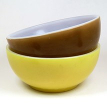 Anchor Hocking Fire King Yellow Brown Chili Bowls (Set of 2) MCM Kitchen... - $14.70