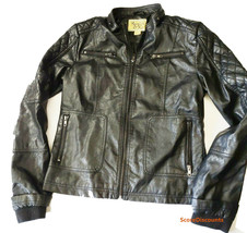 Maralyn &amp; Me Juniors Faux Leather Motorcycle Jacket Black Medium Girls Boys - £17.17 GBP