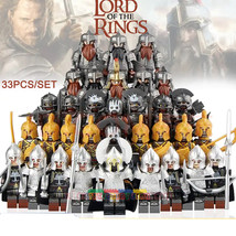 33PCS LotR The Hobbit Uruk-hai Elf Dwarf Gondor Soldier Minifigures Bricks Toys - £37.95 GBP