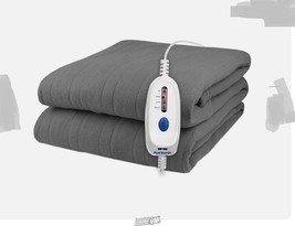 Pure Warmth Polar Fleece Electric Heated Warming Throw Blanket Grey Full  - $1,242.16 MXN