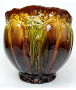 Weller? Large 10&quot; Art Nouveau Majolica Blended Green Brown Planter Jardi... - $5,611.96 MXN