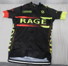 EUC CLEAN DESIGNER RAGE CYCLING FULL ZIP BLACK JERSEY SHIRT - $31.83