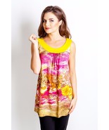 BLOUSE SUMMER TUNIC LOOSE COCKTAIL PARTY LONG TOP MADE IN EUROPE S M L X... - £39.04 GBP