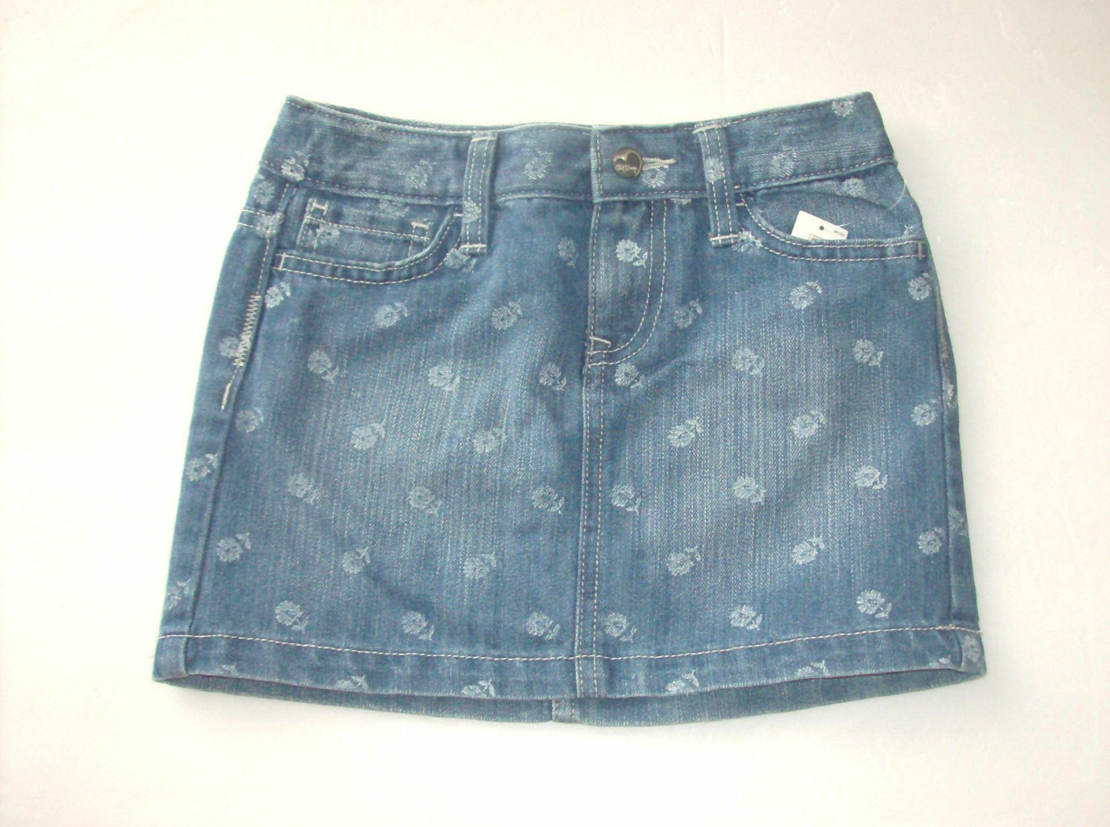 Old Navy Girls Skirts Blue Jean with Flowers Sizes XSmall 5 and Small 6-7 MWT - $9.09