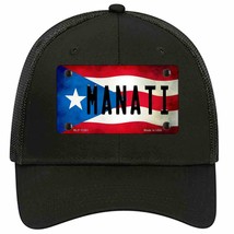 Manati Puerto Rico Flag Novelty Black Mesh License Plate Hat - £23.16 GBP