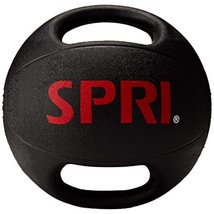 Spri Xerball, 12 Lbs, Black, Dual Grip, Medicine Ball With Handles For Dynamic A - £65.90 GBP
