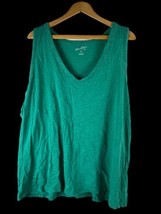 Universal Thread Tank Top Size 3X Womens Adult Teal Green Knit Pullover V Neck - £22.27 GBP