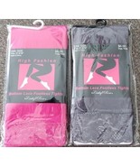 Two (2) Cathy Rose ~ Bottom Lace/Footless Tights ~ 1-Pink ~ 1-Gray ~ One... - $28.06 CAD