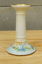 Hand Painted Porcelain Taper Candleholder Limoges Blue Floral Forget Me ... - $19.79