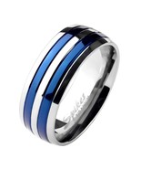 Titanium Electric Blue Ring Womens Wedding Band 6mm Size 5-8 Anniversary... - £14.85 GBP