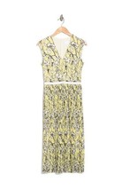 BOSS By Hugo Boss Damune Floral Pleated Dress Yellow / Black - $415.77