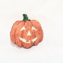 Jack O Lantern Brooch Pin Orange Carved Pumpkin Head 2&quot;  Halloween Orang... - $12.87