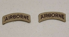 2 US ARMY AIRBORNE Desert DCU TAB DT Military Patch NSN 8455-01-527-6534... - $8.49