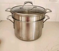 Calphalon Classic Stainless Steel 8 Qt Stockpot with Strainer &amp; Steamer Set - £41.37 GBP