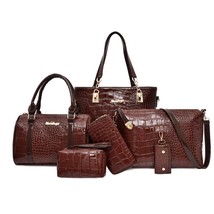 6pcs/set Alligator Pattern Shoulder Handbags Clutch Leather Women Card Bags Fash - £55.48 GBP