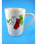 Starbucks Christmas Holiday Mug Cup White with Green &amp; Red Mittens 10 oz... - £6.25 GBP