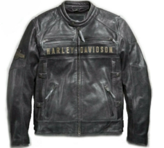 Genuine Thick Cowhide Leather Black Slim Fit Biker Motorcycle Riding Men Jacket  - £106.60 GBP