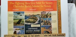 Vtg 1942 Paper Ad CHEVROLET WWII PRODUCTION LINE Life Magazine 14&quot; x 21&quot; B8 - $11.25