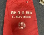 Vintage Draw String Bank Of St Mary Deposit Bag St. Marys, Missouri - £9.33 GBP