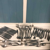 Lot of 49 heavy modern flatware with no markings mostly 12 Pc spoon knif... - $58.06