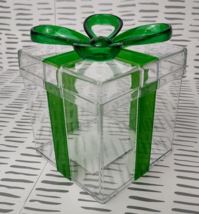 Small Plastic Gift Giving Box Bow Candy Container Decoration Green Prese... - $12.00
