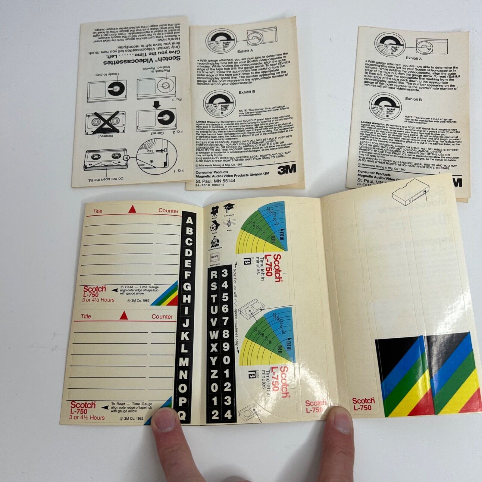 Lot of 4 Blank Unused Labels for Scotch L-750 Beta Video Tapes Vintage - $8.28
