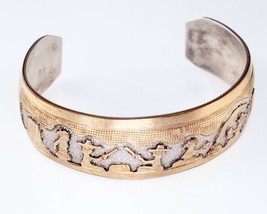 TSK Sterling Silver and 12k GF Storytelling Cuff Bracelet - $197.34 CAD