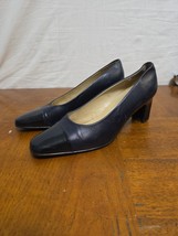 Etienne Aigner Navy Blue Two Tone Patent Leather Shoes Pumps Size 8 Vint... - $21.95