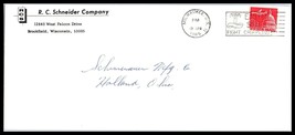 1965 US Air Mail Cover - RC Schneider Co, Milwaukee, WI to Holland, Ohio W3 - £2.32 GBP