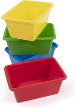 Humble Crew Small Plastic Storage Bins, Set Of 4, Primary Colors. - £36.01 GBP