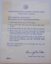 Vintage 5 Friendly Reminders From Edward Barret County Clark Office 1962 - £1.55 GBP