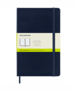 Moleskine Classic Notebook, Hard Cover, Large (5" x 8.25"), Plain Sapphire Blue - $22.76