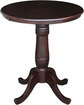 International Concepts 30-Inch Round By 36-Inch High Top Ped Table, Rich Mocha - £265.37 GBP
