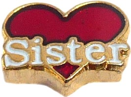 Sister On Heart Floating Locket Charm - £1.88 GBP