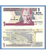 Turkey P216, 1 Lirasi, Ataturk / Ataturk dam, Sanliurfa, UNC  See UV &amp; w... - $60.84 MXN
