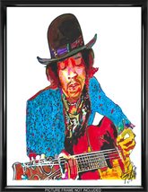 Jimi Hendrix Acoustic Guitar Rock Music Poster Print Wall Art 18x24 - £21.23 GBP