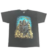 D.O.M  2018 Grim Reaper with Skulls T-Shirt Mens Size XL Black Graphic Tee - $15.05 CAD