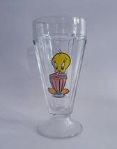 Tweety Bird 1997 Drinking ice cream Shoppe Glass 7&quot; high - £10.25 GBP