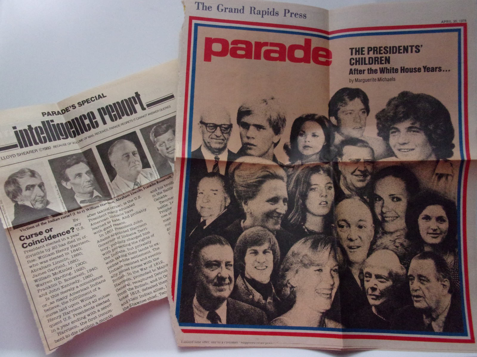 Vintage Grand Rapids Press Parade The Presidents Children 1978 - $1.99