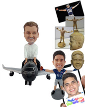 Personalized Bobblehead Man Sitting on an Airplane - Motor Vehicles Planes Perso - £138.91 GBP