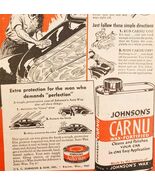 1947 Johnson&#39;s Carnu Car Wax And Polish Advertisement Automobilia Vtg E8E - $182.70 MXN
